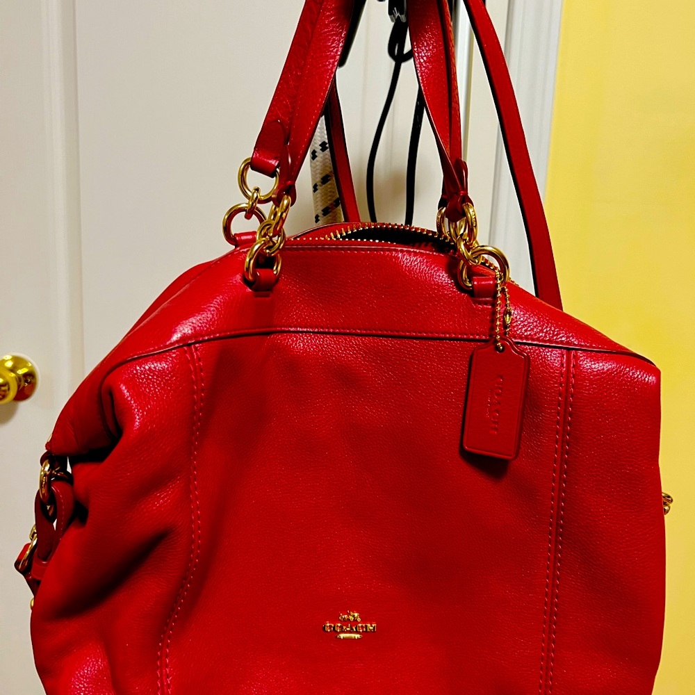 Red coach bag